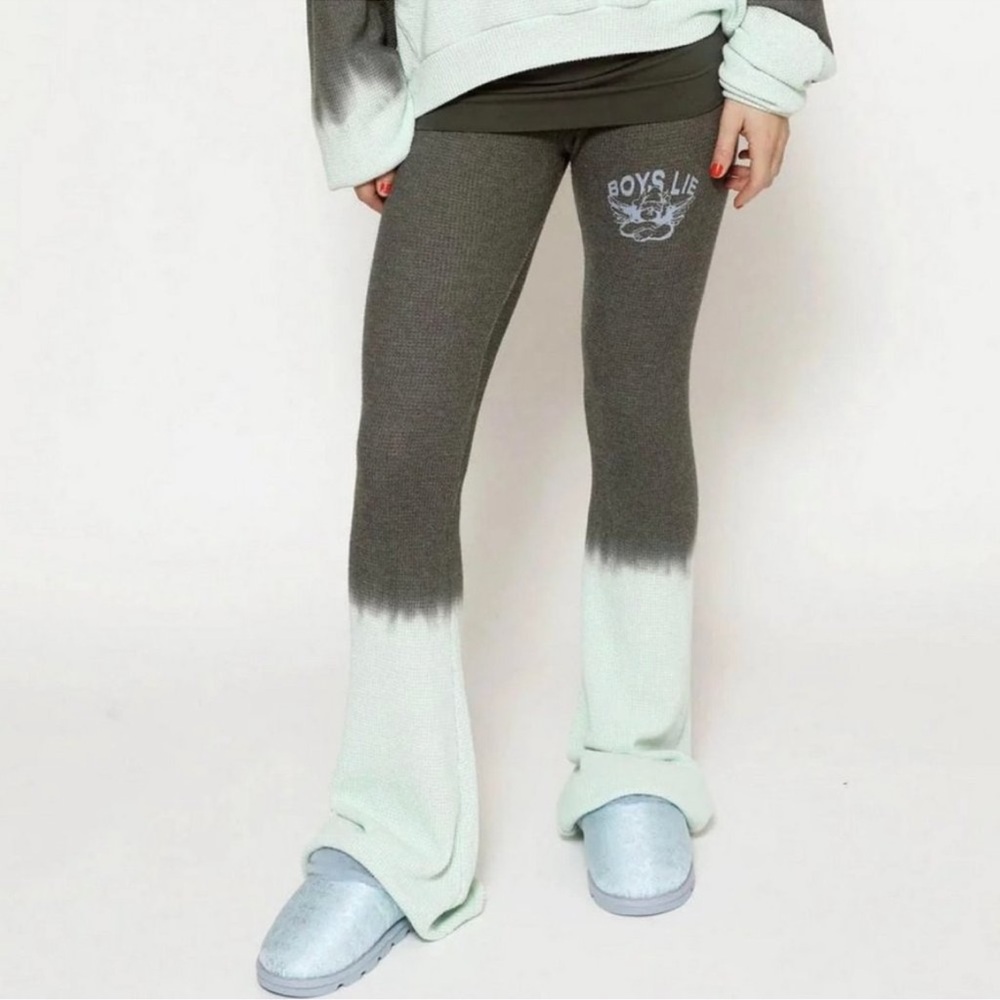 Boys Lie Ombre Boot Cut Knit Pants in Olive & Mint